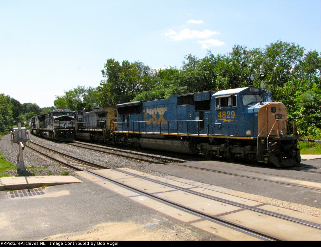 CSX 4829 and 281; NS 8451